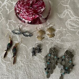 Assorted Women’s Dangle Pierced Earrings Bird Lovers Theme